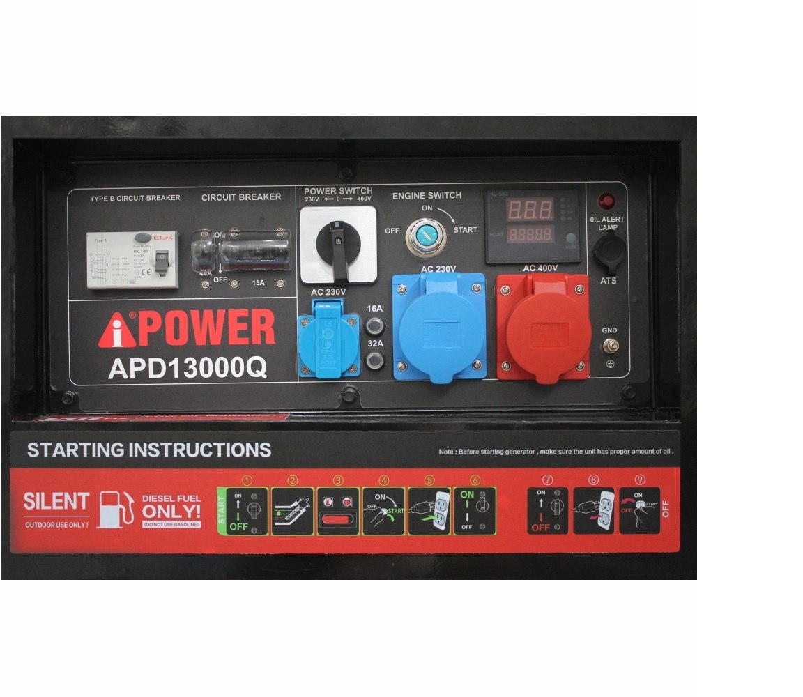10 кВт дизельний трьохфазний генератор A-iPower APD13000Q