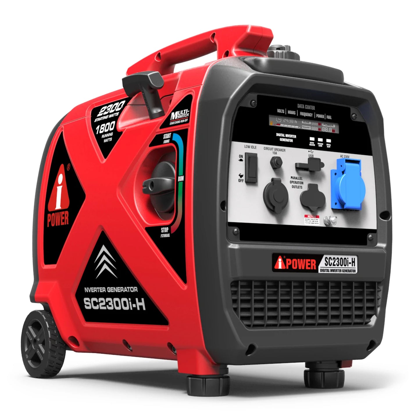 2.3кВт Інверторний бензиновий генератор A-iPower SC2300i-H на колесах з ручкою для перевозки