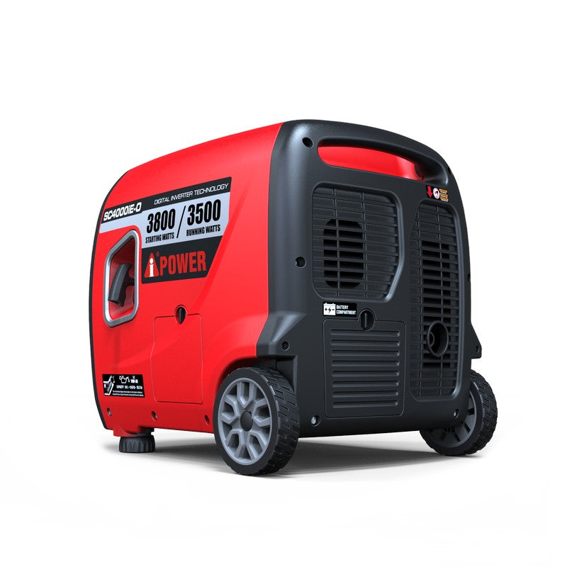 3.5кВт Інверторний бензиновий генератор A-iPower SC4000iE-O на колесах з ручкою для перевозки