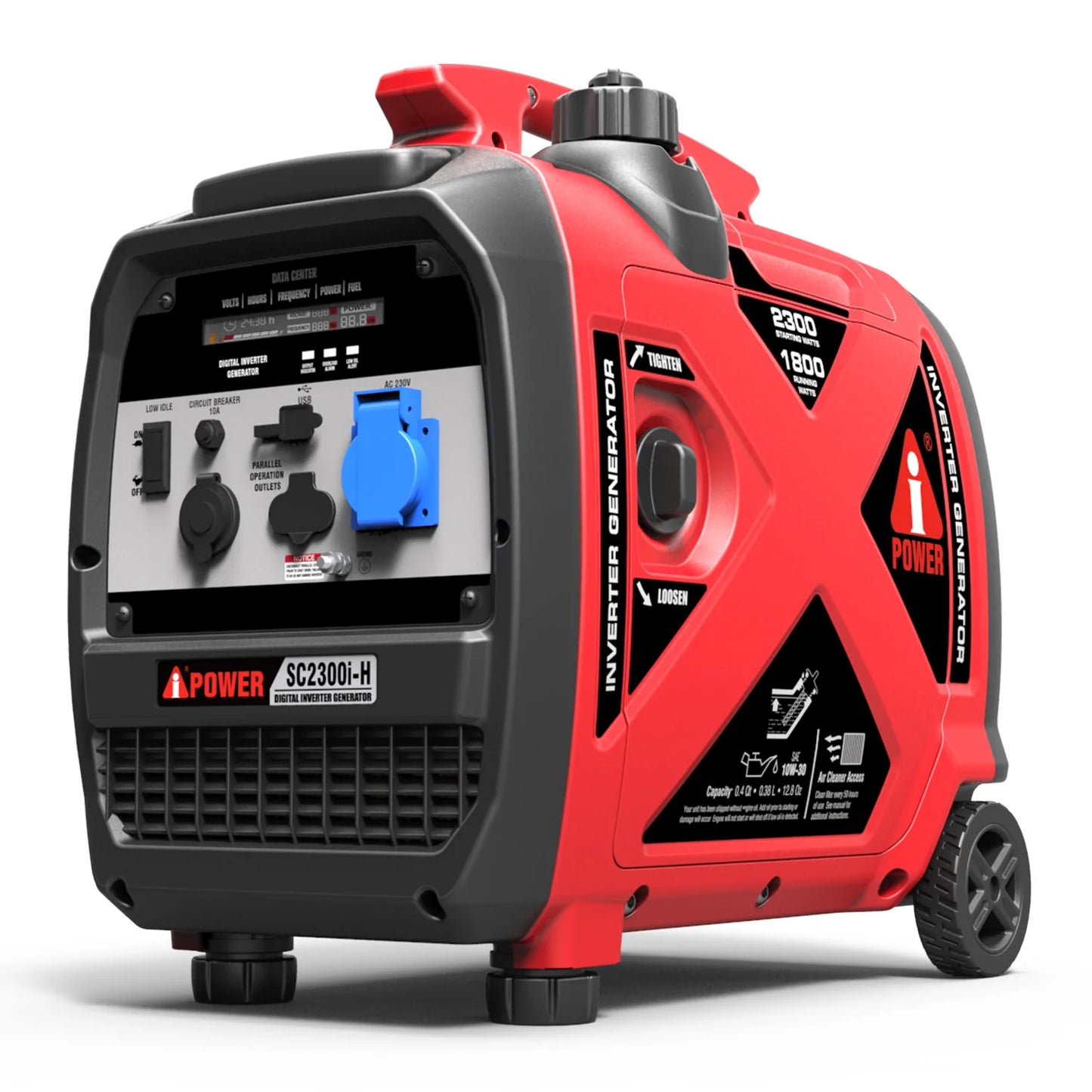 2.3кВт Інверторний бензиновий генератор A-iPower SC2300i-H на колесах з ручкою для перевозки